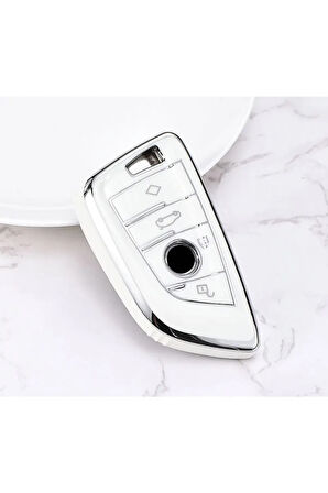 Bmw F20 Parlak Beyaz Silver Anahtar Kılıfı
