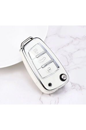 Audi S3 Anahtar Kılıfı Parlak Beyaz Silver