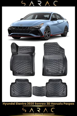 Hyundai Elantra 2020 Model(YENİ KASA) Araca Özel 3d Havuzlu Paspas