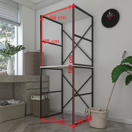 Bakbudaiyi çamaşır kurutma makinesi dolabı velid byzsyh 180*070*60 mat suntalam metal siyah boya