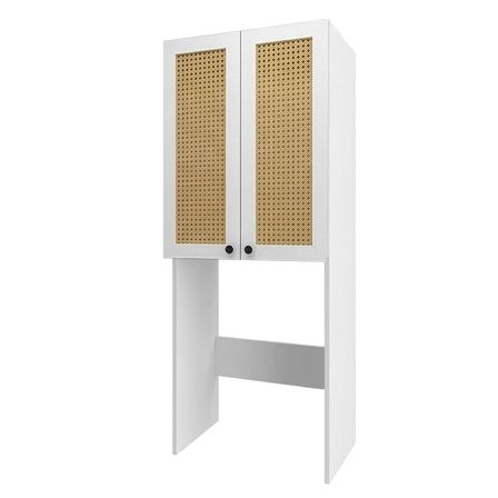 Kenzlife çamaşır-kurutma-bulaşık makinesi dolabı jelena mat beyaz 180*70*60 jut oval MDF gövde