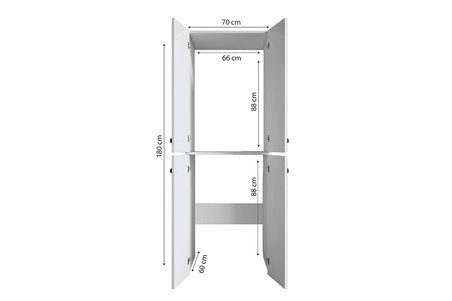 Kenzlife membran çamaşır-bulaşık makinesi dolabı kapaklı roksana byzbyz çerçeve 180*70*60 mebran kapak MDF gövde banyo çift katlı arkalıksız