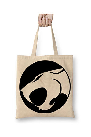 Thundercats Beyaz Bez Çanta Uzun Saplı Alışveriş Çantası Plaj Çantası