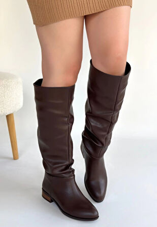 Winda Kahverengi Cilt Körüklü Çizme