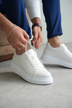 KB-B2 Kuback Beyaz Cilt Günlük Erkek Ayakkabı