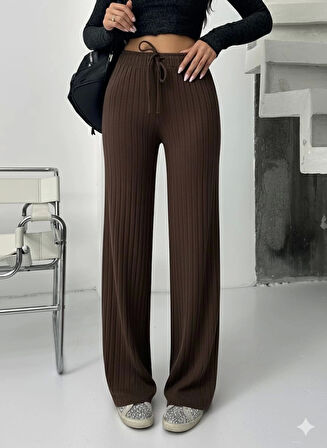 Fitilli şardonlu pantolon kahve a4058