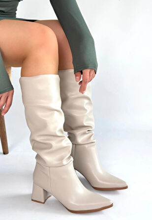 Piyat Ten Cilt Topuklu Çizme