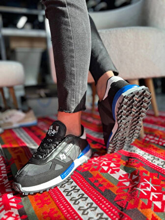 KB-N1 Kuback Siyah Mavi Detaylı Günlük Erkek Ayakkabı