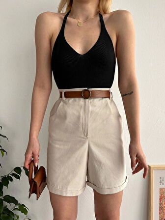 Gabardin kumaş şort