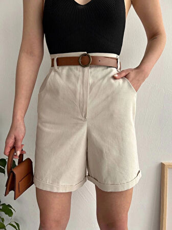 Gabardin kumaş şort