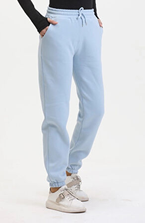 3 iplik şardonlu paça lastikli eşofman bebe mavi is001