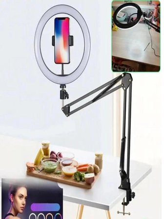 10 İnç 3 Renk Modlu Dimli Profesyonel Ring Light Seti + Bluetooth Kumanda Hediye