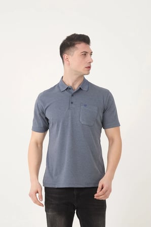 SİMENTİ BASİC CEPLİ POLO YAKA DÜZ KUMAŞ PREMIUM T-SHIRT