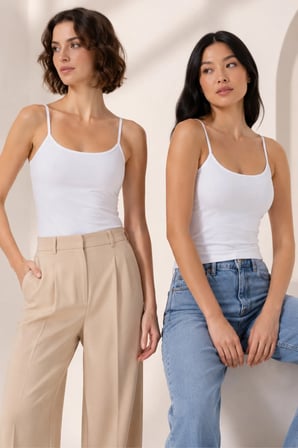 Loule Kadın %95 Pamuk İp Askılı ve Esnek 2 Adet Basic Atlet