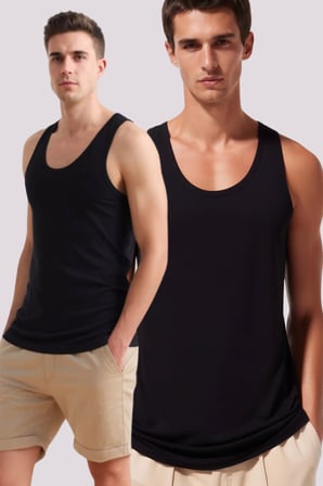 Loule Erkek %95 Bambu 2 Adet Günlük Standart Boy Atlet - Esnek Kalıp ve Premium Nefes Alan Kumaş