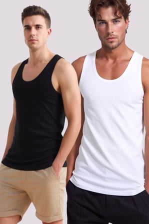 Loule Erkek %95 Bambu 2 Adet Günlük Standart Boy Atlet - Esnek Kalıp ve Premium Nefes Alan Kumaş