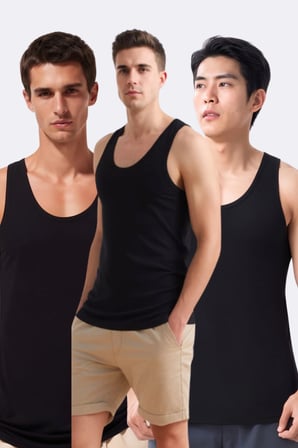 Loule Erkek %95 Bambu 3 Adet Günlük Standart Boy Atlet - Esnek Kalıp ve Premium Nefes Alan Kumaş