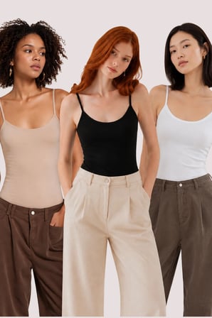 Loule Kadın 3 Adet Modal ve Pamuklu İnce Askılı Esnek Basic Body Atlet - 3'lü Avantaj Paketi