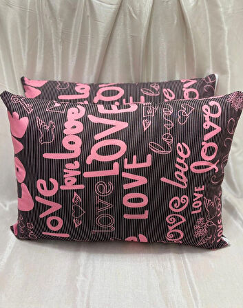 Desenli Fermuarlı | 2 Adet Yastık Kılıfı Pamuklu