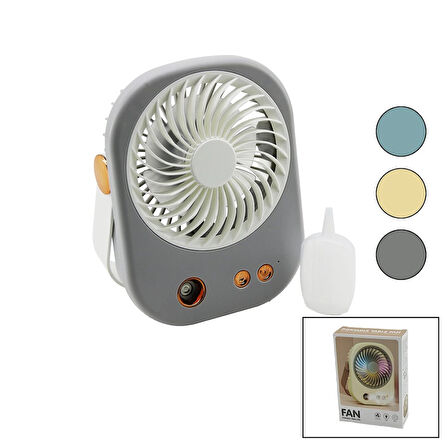 SU SPREYLİ USB MİNİ FAN 15.5X12CM MASA ÜSTÜ USB ŞARJLI 2İN1 KULP=TAŞIMA - DURUŞ 3 KADEME HIZ BJJ-566 (5365)