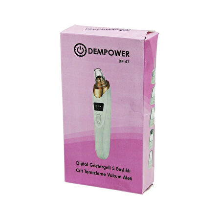 CİLT BAKIM ALETİ VAKUM AKNE- GÖZENEK- SİYAH NOKTA TEMİZLEME USB ŞARJ - 5BAŞLIK DİJİTAL G.- 3KADEME HIZ (5365)