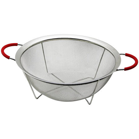 28CM TEL SEPET METAL SÜZGEÇ SİLİKON KILIFLI KULP METAL ÇERÇEVE - AYAK (5365)