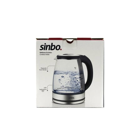 CAM - LEDLİ KETTLE 1.8LT GİZLİ REZİSTANS - KABLOSUZ 360 DERECE GÖVDE 1500W SK-8033 (5365)