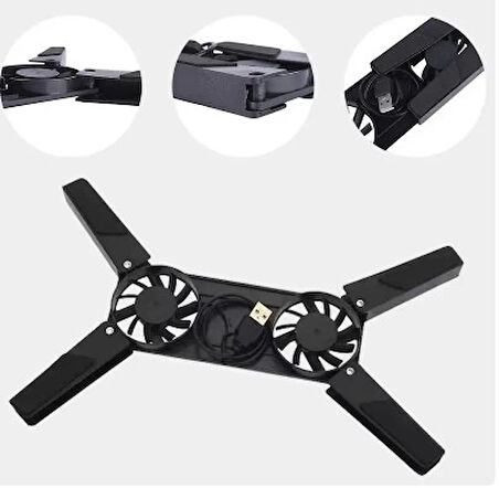 Katlanabilir Laptop Soğutucu 2 fanlı (5365)