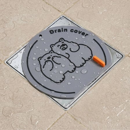 Ayıcık Desenli Gider Koku Önleyici Silikon Mat – Böcek ve Kötü Koku Engelleyici Lavabo Gider Kapağı (5365)