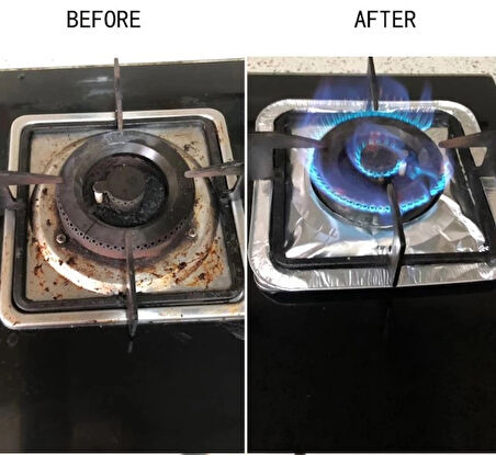 Kare Ocak Üstü Yağ Koruyucu Alüminyum Levha 23*23 cm 10 Adet (5365)