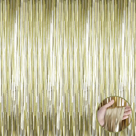 Mat Altın Püsküllü Kapı Perdesi - Parti, Bekarlığa Veda, Doğum Günü 1x2 m (5365)