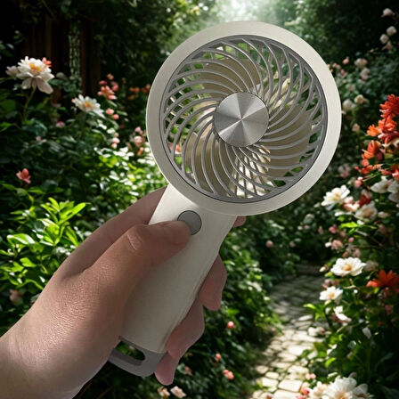 USB ile Şarj Olabilen 3 Ayarlı Fan Modlu Çanta Tipi El Fanı (5365)