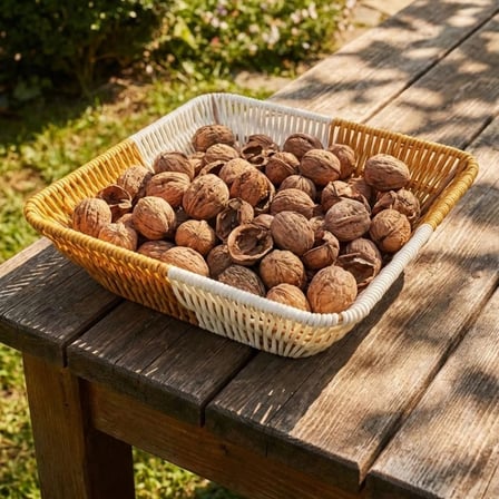 Kare Çift Renkli Plastik Rattan Ekmek ve Meyve Sepeti - Çok Amaçlı Banyo ve Mutfak Düzenleyici - Yıkanabilir Tezgâh Üstü Organizer (5365)