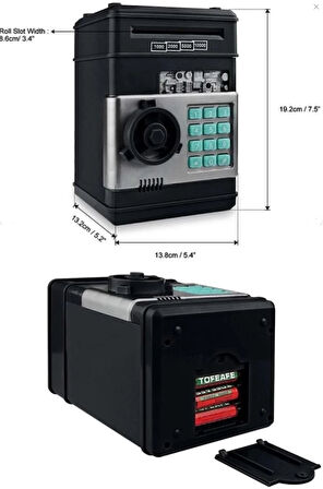 Elektronik Şifreli Kasa Otomatik Kağıt Para Alan ATM Kumbara (5365)