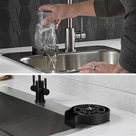 Yüksek Basınçlı Otomatik Bardak Yıkama Aparatı Mutfak Lavaboları İçin Hızlı Kupa Durulayıcı (5365)