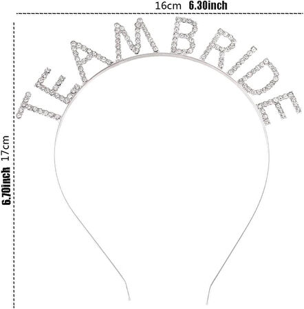 Kristal Taşlı Gümüş Renk Team Bride Gelin Tacı (5365)