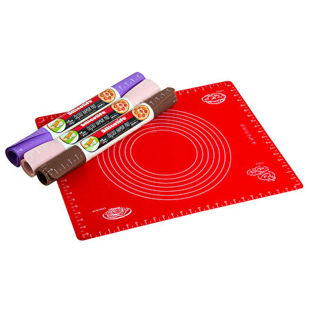 Silikon Ölçülü Hamur Açma Matı Hamur Açma Örtüsü Büyük Boy 50x40 (5365)