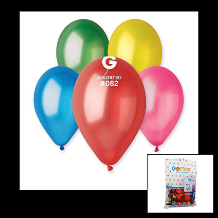 GM-110-82 METALİK - KARIŞIK BALON 11&amp;apos;&amp;apos; - 28CM - 100 PARÇA (5365)