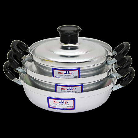 3LÜ ALÜMİNYUM OMLET SET NO-18-20-22 (5365)