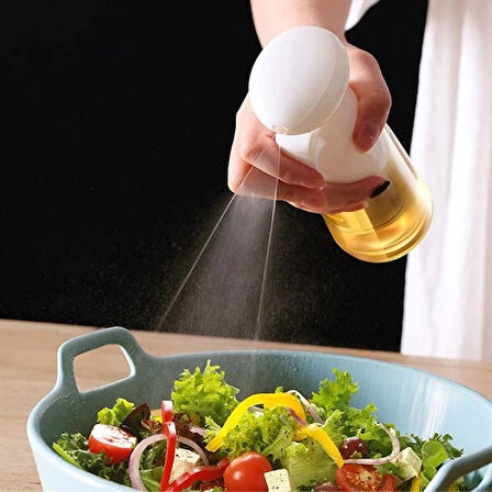 Çok Amaçlı Cam Şişe Püskürtmeli Dağıtıcı Yağdanlık Limonluk Sirke Sosluk Spreyi Beyaz (5365)