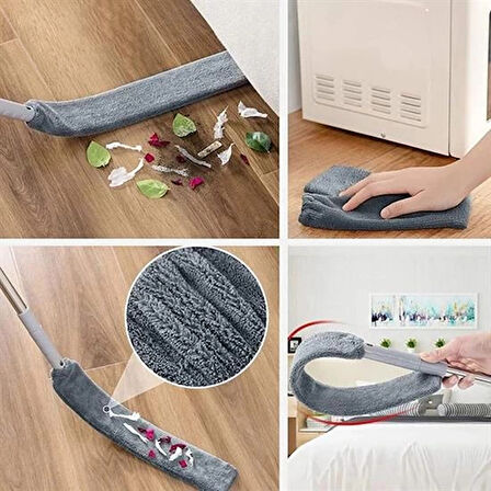 Teleskopik 3&apos;lü Mop Toz Alma Püskülü Çok Fonksiyonlu Temizlik Seti (5365)