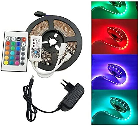 Şerit Led 5 Metre Kumandalı Animasyonlu RGB (5365)