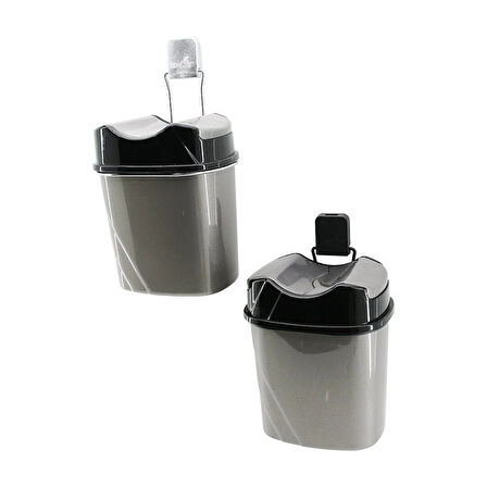 METAL ASKILI PLASTİK ÇÖP KOVASI YAPIŞKANLI MONTAJ (5365)