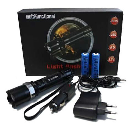 Polis El Feneri Zoomlu Selektörlü El Feneri 500 metre (5365)