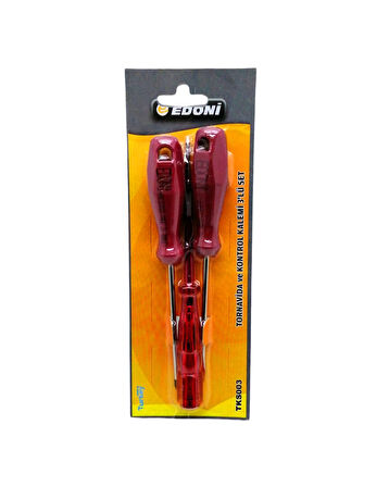 3  PARÇA  SET TORNAVİDA YILDIZ - DÜZ - KONTROL KALEMİ (5365)