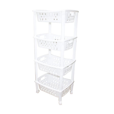 4 KATLI SEPET DÜZENLEYİCİ - RAF ÜNİTESİ TEKERLEKLİ 400X295X960MM (5365)