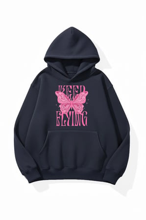 Unisex Yumuşak Dokulu Asalet Baskılı Tasarım Oversize 3 İplik Hoodie Sweatshirt
