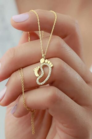 925 Ayar Gold Ayakizi Gümüş Kolye