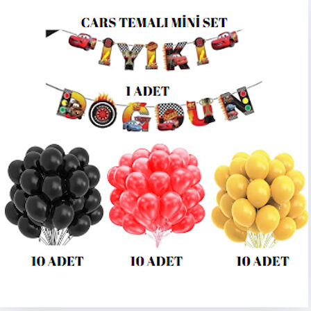 ARABALAR TEMALI MİNİ DOĞUM GÜNÜ SETİ