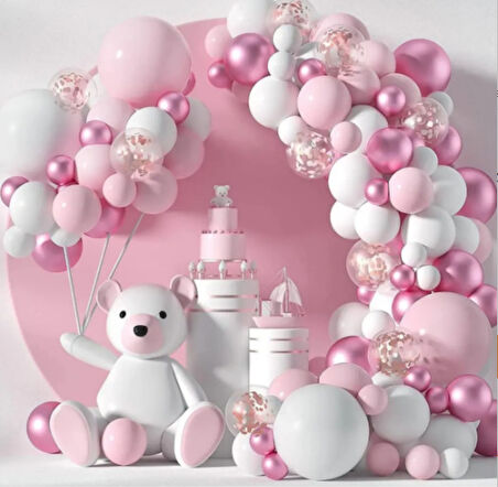 PEMBE-BEYAZ BALON SETİ